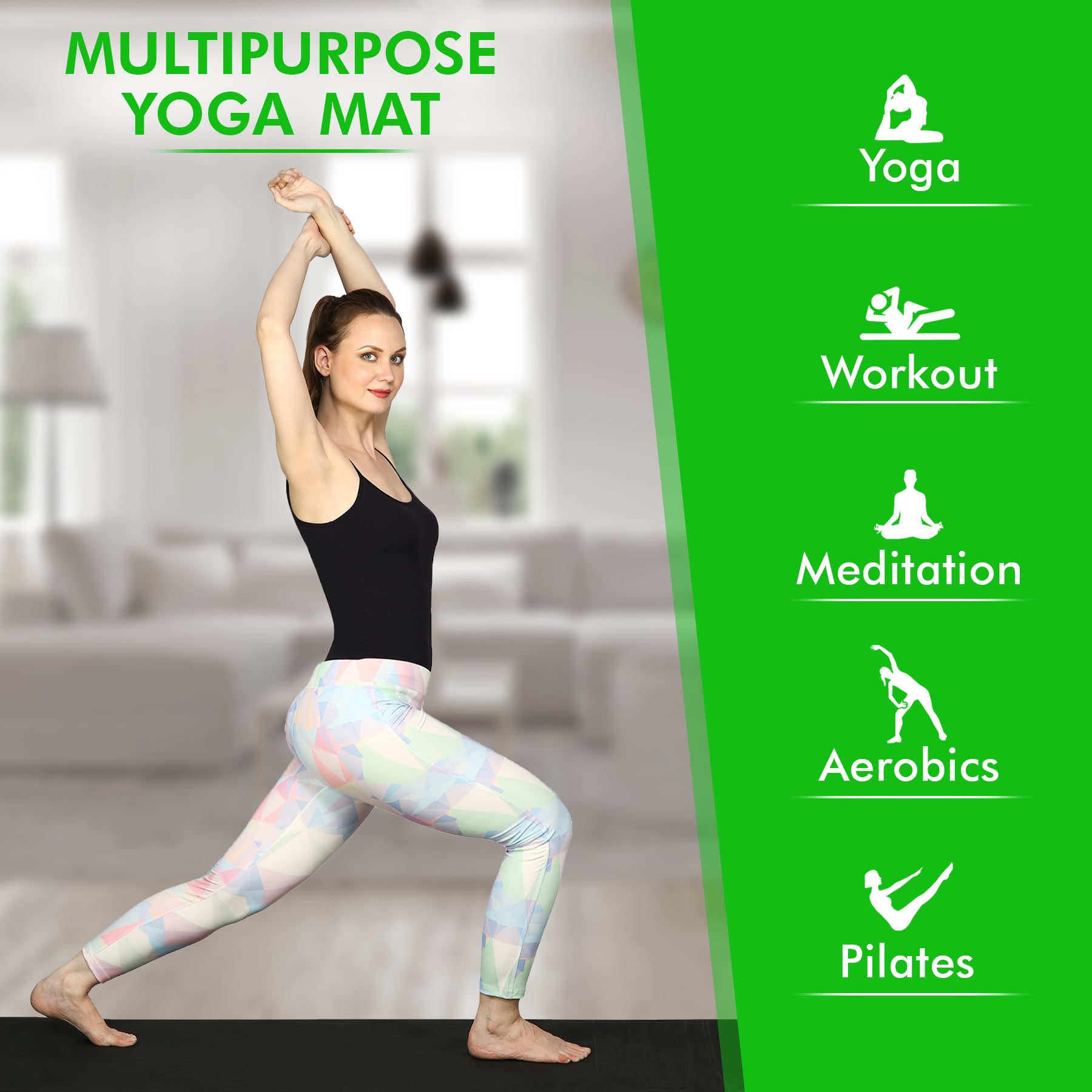 Spike EVA Yoga Mat With Carry Starp Spikefitness