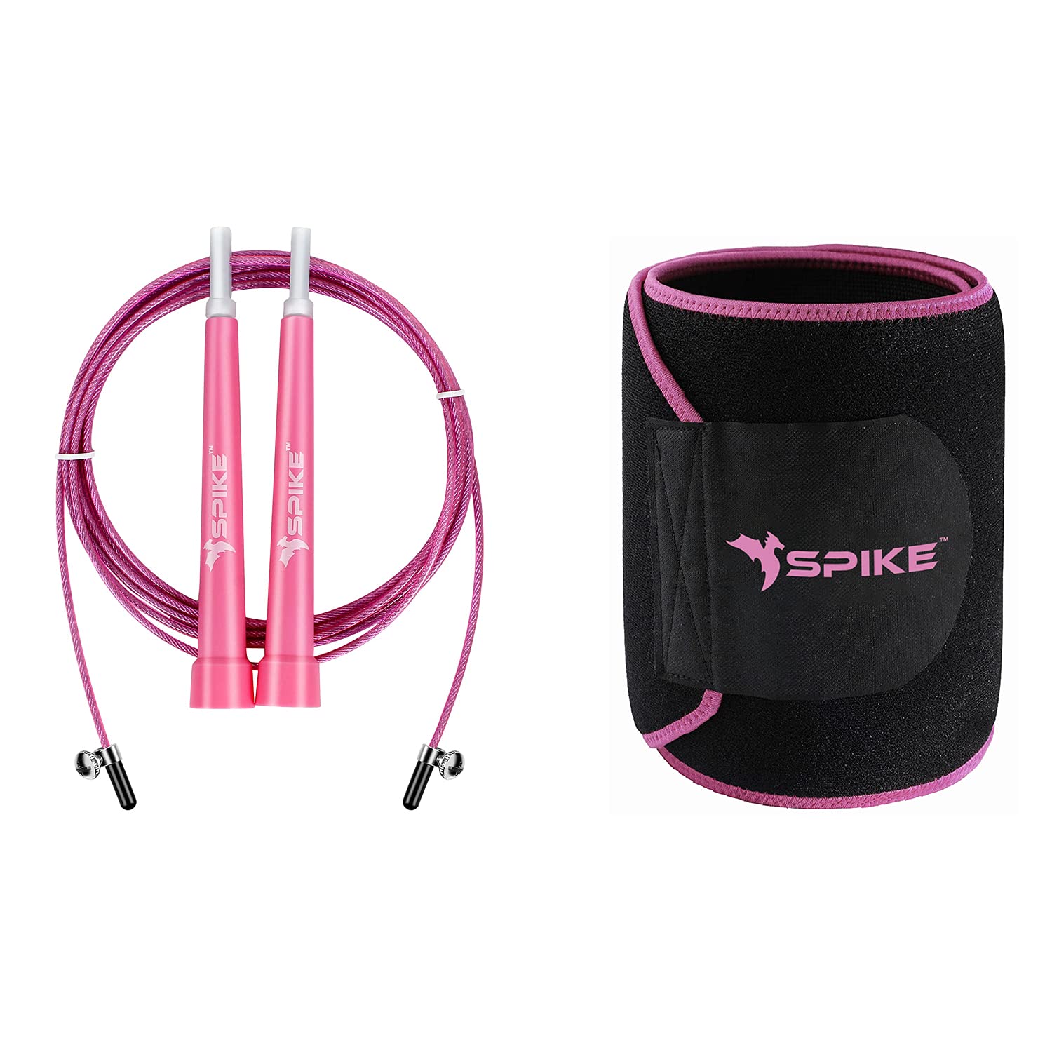 Spike Skipping Rope (Pink) + Spike Slim Belt (Pink)