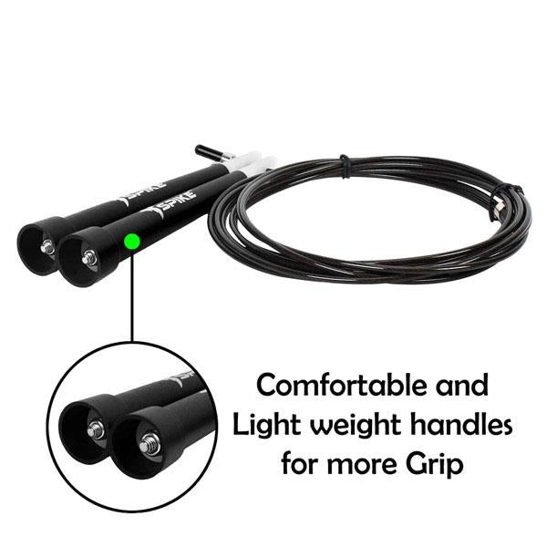 Real Spike Ropes Spike Speed Skipping Rope (Black) - Spikefitness
