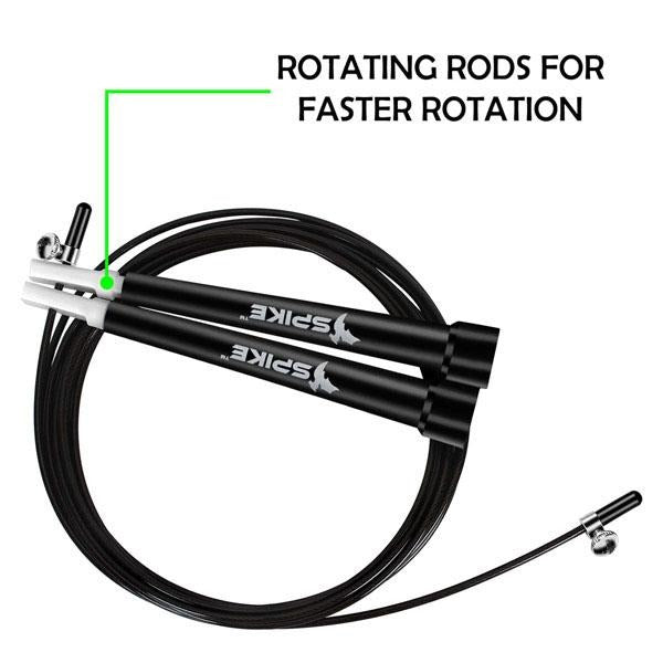 Real Spike Ropes Spike Speed Skipping Rope (Black) - Spikefitness