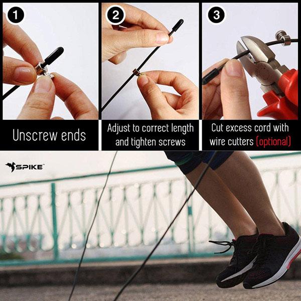 Real Spike Ropes Spike Speed Skipping Rope (Black) - Spikefitness